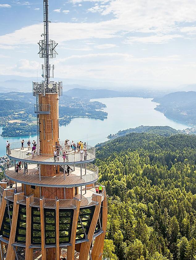Herrliche Ausblicke vom Pyramidenkogel auf den Wörthersee in Kärnten